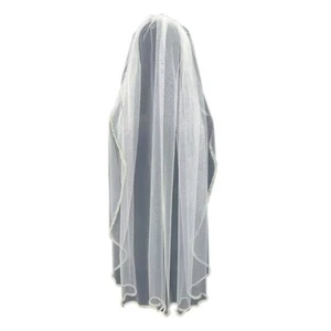Engagement Party Beadwork Pearls Veil Hair Comb Wedding Veil White Bridal Veil - Picture 1 of 8
