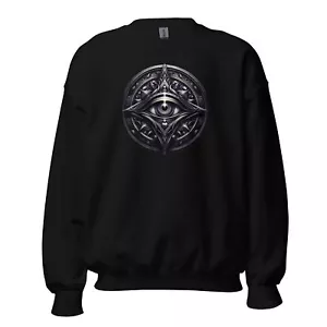 Maglione Pullover Felpa Goth Illuminati Eye Ottimo Tutto Conoscente - Foto 1 di 10