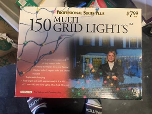 Professional Series Plus Christmas 150 Clear Grid Light Set In/Outdoor New B4363 - Picture 1 of 2