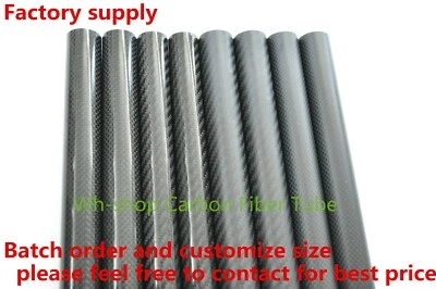 3K Carbon Fiber Tube OD 5 6 7 8 9 10 11 12 13 14 15 16 17 18 19 20 x 500mm Poles - Image 1 of 4