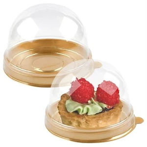 100 Pack Mini Plastic Cupcake Container Muffin Dome Box for Wedding Birthday - Picture 1 of 7