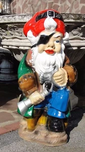 Pirat Gartenzwerg Figur Groß Zwerg Skulptur Garten Werbefigur Dekoration NEU - Picture 1 of 3