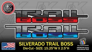 Calcomanía adhesiva de cabecera Trail Boss se adapta a Chevrolet Silverado 4x4 todoterreno - Imagen 1 de 8