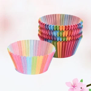 300 Pcs Colorful Rainbow Chocolate Paper Cupcake Cup Liners Baking Cake Cups - Picture 1 of 11