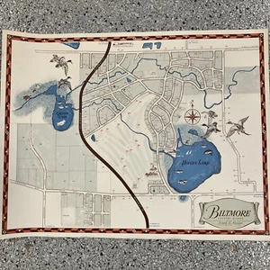 1956 Biltmore Country Estates Map Club Illinois Harrington Honey Lake Grassy - Picture 1 of 14