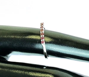 NATURAL .5 Carat RUBY Stackable RING PLATINUM over 925 SILVER Size 7 - Picture 1 of 8
