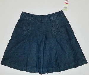 NEW MISSES PLEATED DENIM MINI SKIRT SZ 4 STRETCH $69 I.N.C. INTERNATIONAL CONCEP - Picture 1 of 3