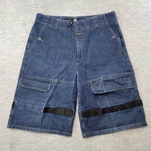 Marithe Francois Girbaud Mens Jean Shorts 38 Black Shuttle Strap Vtg Y2K Cargo - Imagen 1 de 20