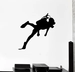 Wall Decal Scuba Diving Sea Ocean Underwater Vinyl Sticker (ed1845) - Picture 1 of 4