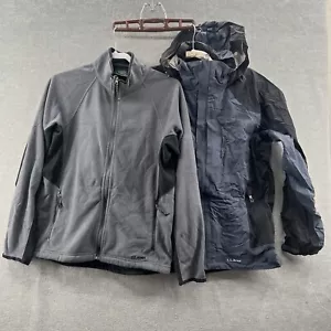 Ll Bean mens size s 3 in 1 fleece polartec rain jacket hooded gray - Picture 1 of 18