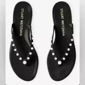 Stuart Weitzman Goldie Jelly Black Flip Flop NWOB Size US 9 - Picture 1 of 6