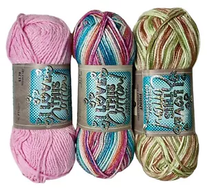 I Love This Cotton Yarn Pin Sparkle Camo Print Pink Teal Orange Ombré 3 Oz Each - Picture 1 of 2