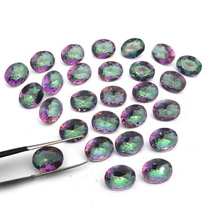 Mystic Quartz Cut Stone Oval Loose Gemstone For Jewelry 52 Pcs 8-10 MM 104 CT - Picture 1 of 4