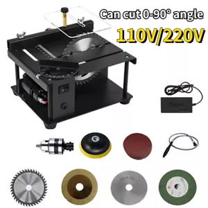 Electric Cutting Tool 100W Mini Angle Adjust Table Saw Machine For Wood Plastic - Picture 1 of 10