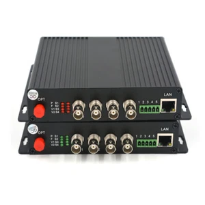 4 Port HD-SDI over Fiber Optic Converter Kit, HD Video Audio Ethernet over fiber - Picture 1 of 20