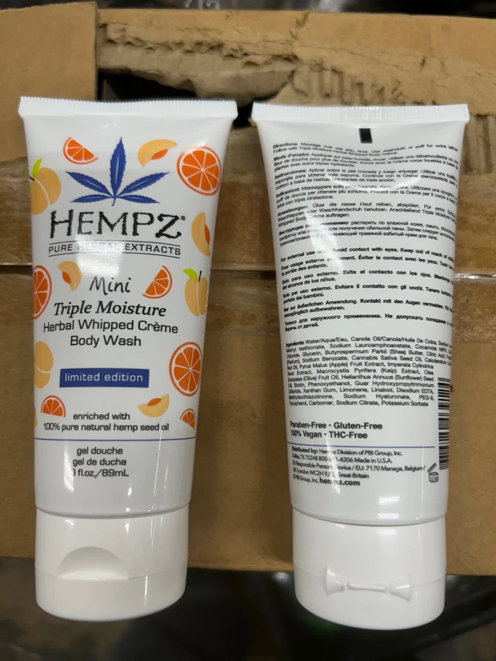 Hempz Mini TRIPLE MOISTURE Herbal Whipped Creme Body Wash LTD ED 3 fl oz