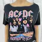 NWT AC/DC Highway to Hell Crop Tee Shirt T-Shirt Black Music Band Top XL
