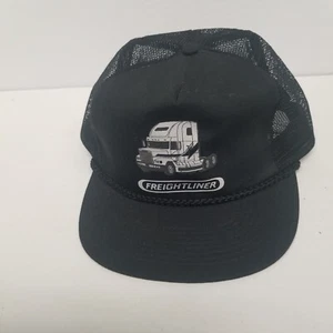 Vintage Freightliner Truck Black Mesh Back Snapback Hat, Trucking! - Picture 1 of 6