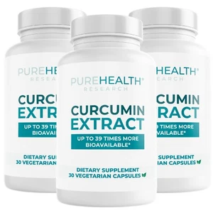 Organic Turmeric Supplement with Curcumin Extract by PureHealth Research, x3 - Picture 1 of 8