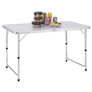Tavolo Campeggio Picnic Pieghevole in Alluminio Altezza Regolabile 60 x 120 cm - Foto 1 di 5