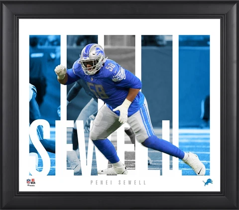Penei Sewell Detroit Lions Framed 15" x 17" Player Panel Collage Cover