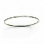 D/VVS 2.00 Ct Natural Round Diamond Bangle Crafted In 18k White Gold