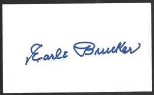 Earle Brucker Jr ( Debut 1948 ) ATHLETICS  SIGNED AUTOGRAPH AUTO 3x5 INDEX COA
