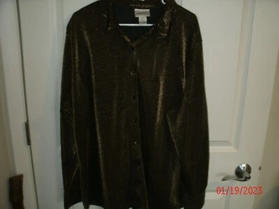 Blusa Fashion Bug Feminina Tamanho 30 32 Dourada Manchada Botão Frontal Manga Comprida - Imagem 1 de 4