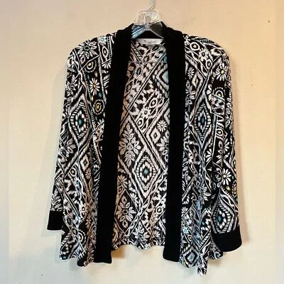Cárdigan mediano vintage años 90 TanJay para mujer colorido bohemio estampado de margaritas Foto 1 de 4