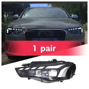 For Audi A5 S5 2008-2016 Full LED Front Sequential Headlights Start Up Animation