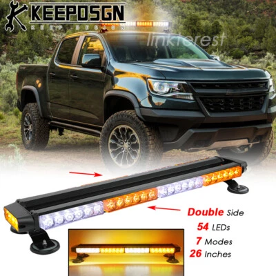 For Chevy Colorado LED Rooftop Warning Emergency Strobe Lights Bar White Amber Foto 1 de 4