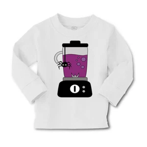 Kids Long Sleeve T Shirt Halloween Blender with Spider Girls & Boys Clothes - Picture 1 of 12