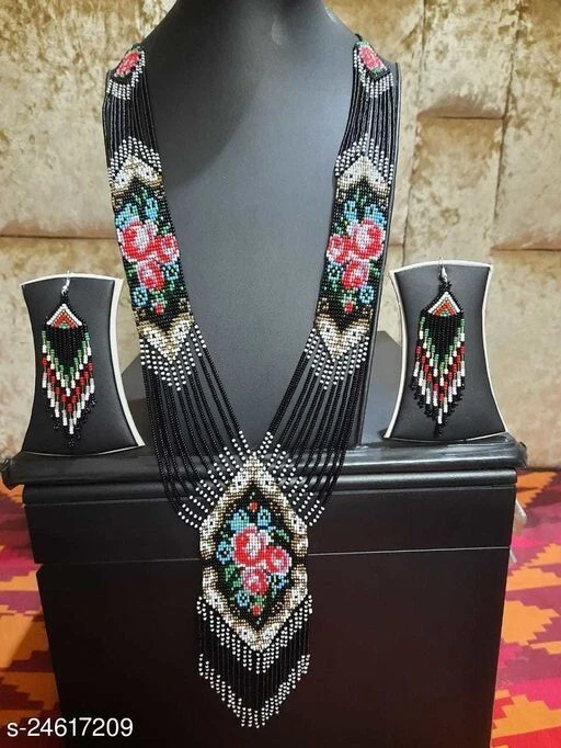 Collar de cuentas de semillas hecho a mano estilo americano collar de cuentas boho pendiente Foto 1 de 1