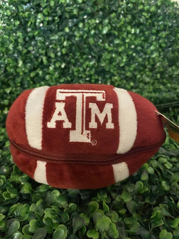 Texas A&M Plush Stuffed Football wirh Bear Toy 7” Plush Land 2006 NCAA  with Tag Cover