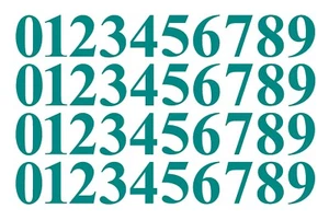 0-9 Numbers Teal Sticker Vinyl Decals CHOOSE SIZE!! 1" To 12" Set Of 40 (V646) - Picture 1 of 1