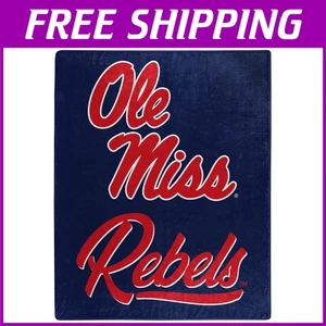 NCAA Mississippi Old Miss Rebels Raschel Überwurf Decke - Bild 1 von 3