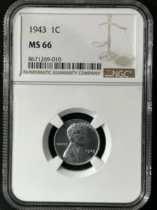 1943 1C Lincoln Wheat One Cent NGC MS66 8671269-010 - Bild 1 von 2