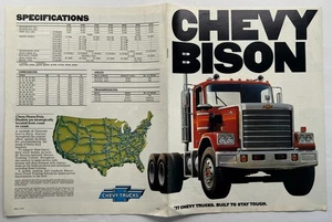CHEVY BISON 1977 BROCHURE PITTORICA HEAVY DUTY CABINA CONVENZIONALE SEMI-CAMION - Foto 1 di 2