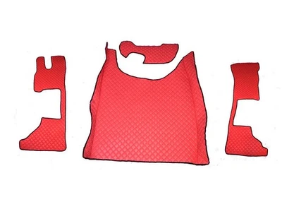 Für Neue DAF XG 2022+ Linkslenker Trucks Rote Fußmatten Eco Lederabdeckungen - Bild 1 von 2