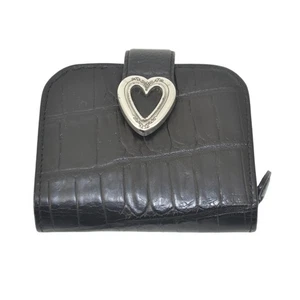 Brighton Geldbörse Leder schwarz Herz Akzent Krokoprägung - Bild 1 von 15
