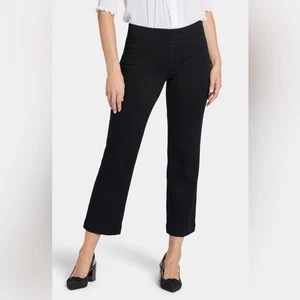 NWT NYDJ Bailey Pull-On Stretch Ankle Relaxed Straight Leg Jeans Black Size XL - Picture 1 of 11