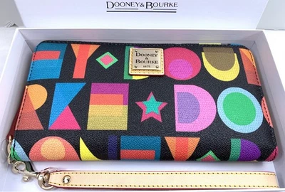 Cartera Muñequera Dooney & Bourke Art Deco Grande con Cremallera Alrededor Color Negro Foto 1 de 4