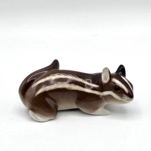 Excellent Pre-1991 Lomonosov USSR Porcelain Chipmunk 7.75cms Long - Picture 1 of 11