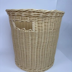 Badezimmer Mülleimer/Aufbewahrung rund geflochten Kunststoffkorb für Kinderzimmer gebraucht - Bild 1 von 9