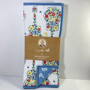 Dolly Parton Dish Drying Mat Floral Butterflies Summer 15”x20” New - Picture 1 of 5