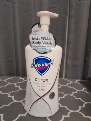 Safeguard детокс пенящееся средство для мытья тела чисто белое глубокое очищение кожи микробы масла  - Изображение 1 из 4