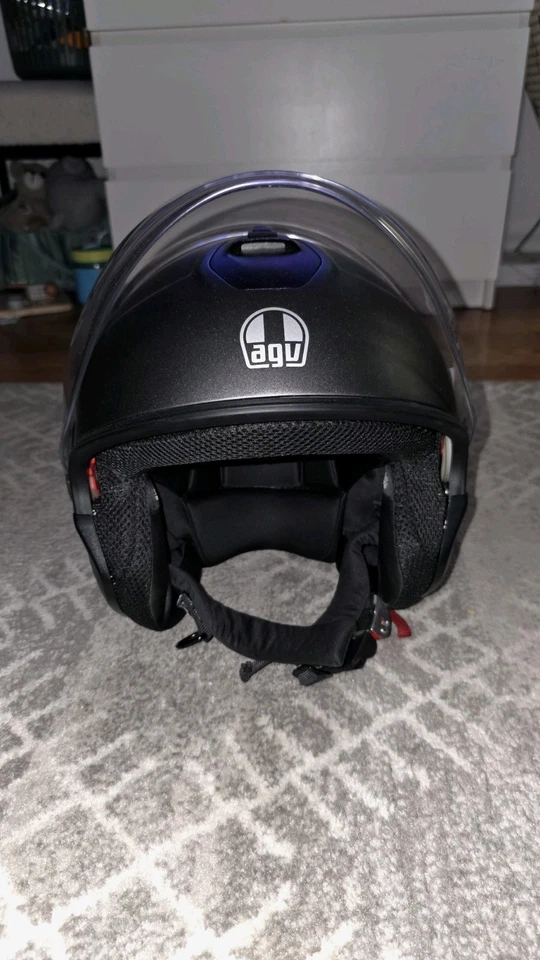 Casco AGV Eteres Cara Abierta Gris Asfalto Mate Foto 1 de 4