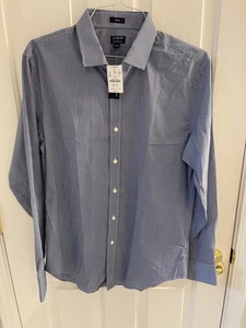 J.Crew Performance Dress Shirt Mens L Slim Blue Gingham Check Plaid NEW NWT - Picture 1 of 8
