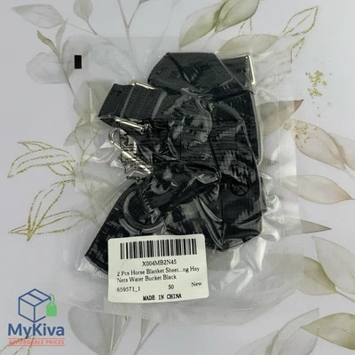 Horse Blanket Elastic Leg Straps Adjustable Replacement Set of 2 with Swivel Sna - Image 1 of 4