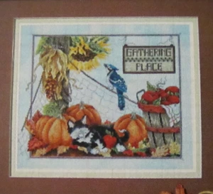 Lugar de reunión de otoño - Revista patrón punto de cruz - Calabazas gato Bluejay - Imagen 1 de 1